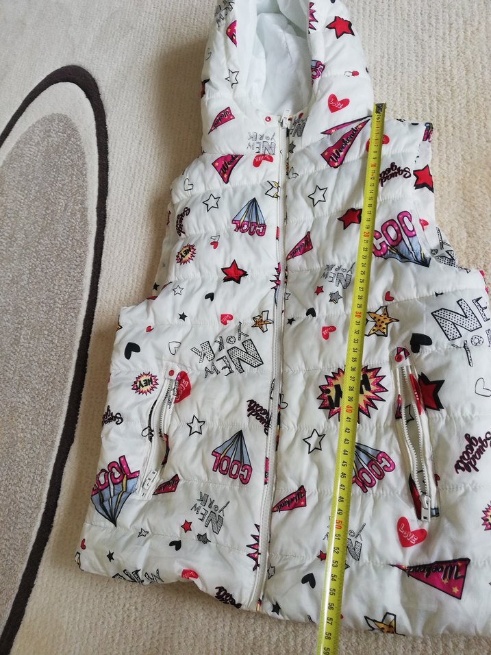 Zara Girl Renkli Baskılı Kız Çocuk pofidik şişme  Yelek - Görsel 3
