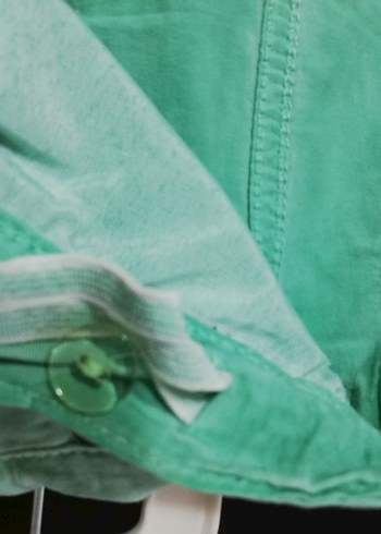 Düğmeli Turkuaz Süet Mini  kız çocuk Şort - Görsel 4