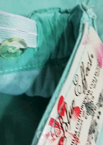 Düğmeli Turkuaz Süet Mini  kız çocuk Şort - Görsel 5