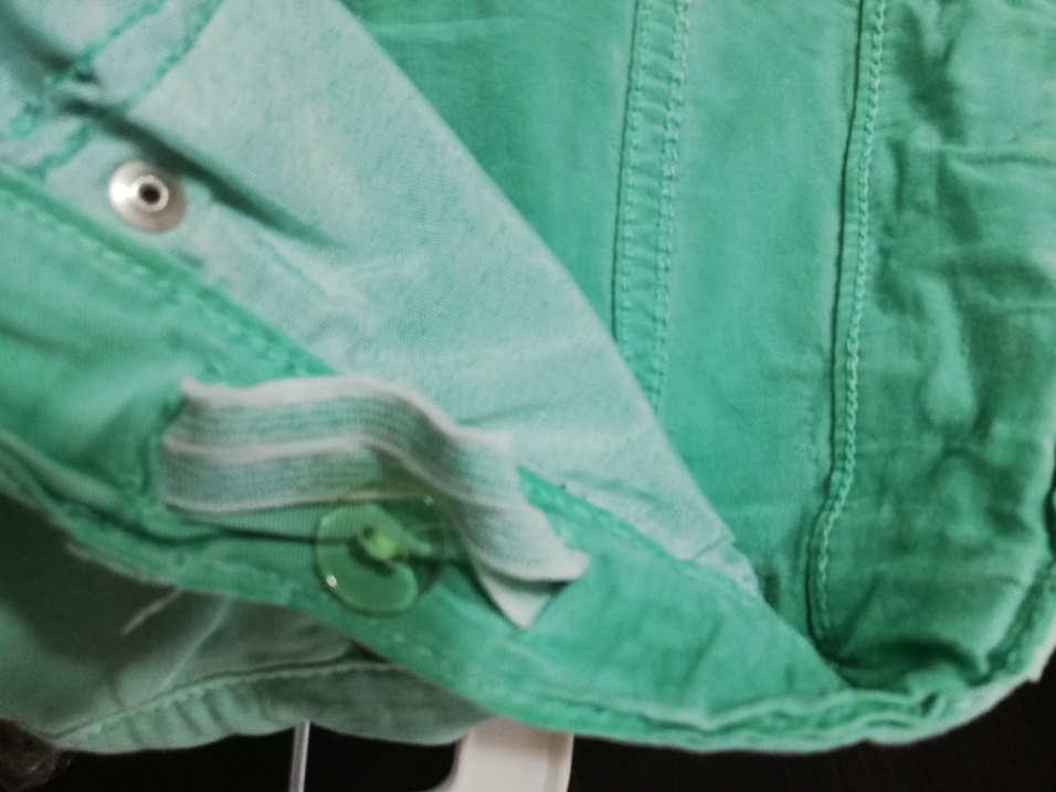 Düğmeli Turkuaz Süet Mini  kız çocuk Şort - Görsel 4