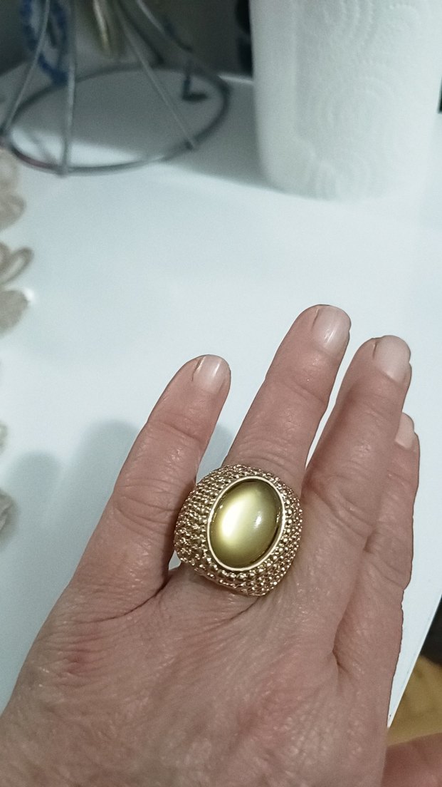 Boncuk Detaylı Vintage Altın Yüzük - Görsel 4