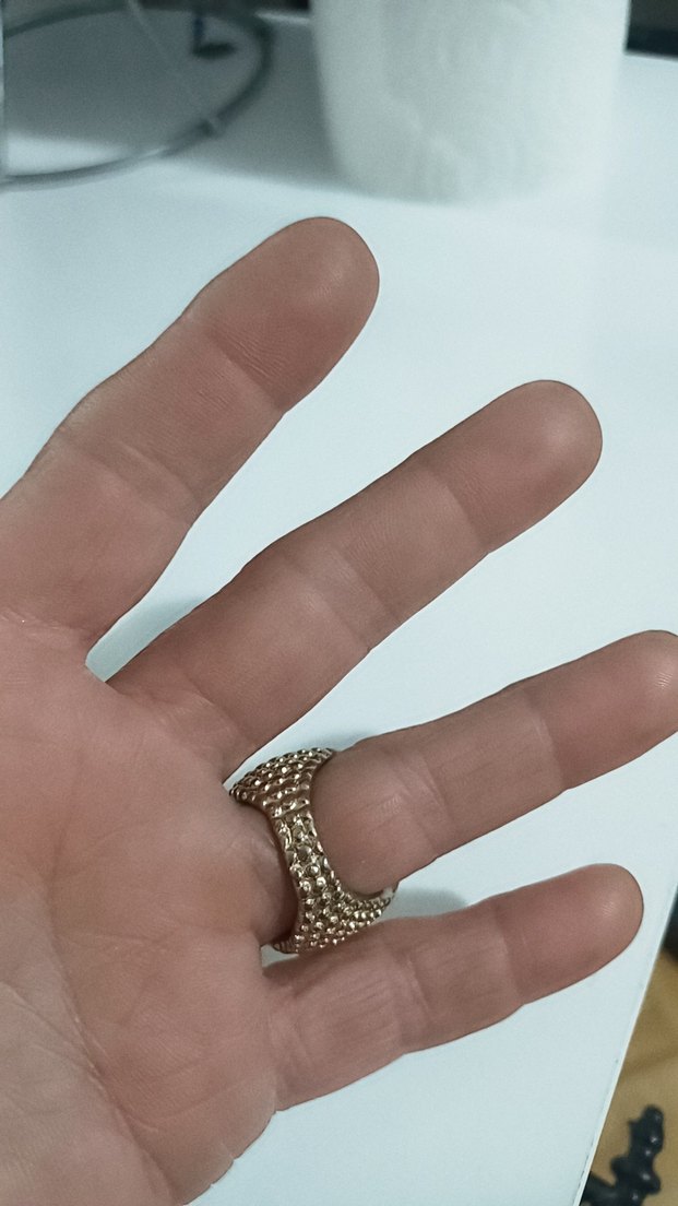 Boncuk Detaylı Vintage Altın Yüzük - Görsel 5