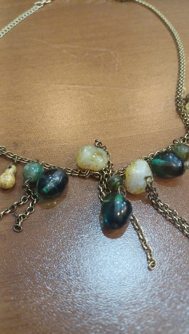 Bohem Zincir Detaylı Turkuaz Kolye doğal taş - Görsel 3