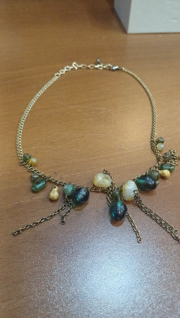 Bohem Zincir Detaylı Turkuaz Kolye doğal taş - Görsel 4