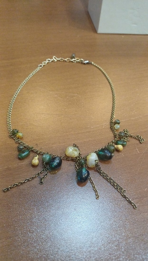 Bohem Zincir Detaylı Turkuaz Kolye doğal taş - Görsel 2