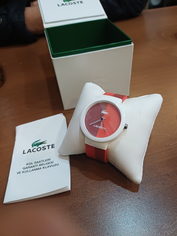 Lacoste Kırmızı Renk Modern Erkek Kol Saati orijinal UNISEX - Görsel 2