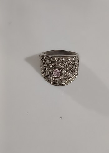 Pembe Taşlı Vintage Kadın Yüzük - Görsel 3
