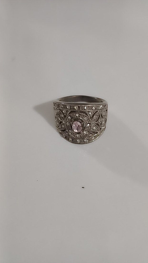 Pembe Taşlı Vintage Kadın Yüzük - Görsel 3