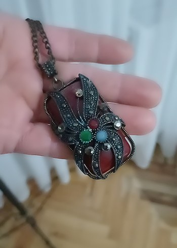 Uzun Zincirli Çok Renkli Bohem Kolye - Görsel 5