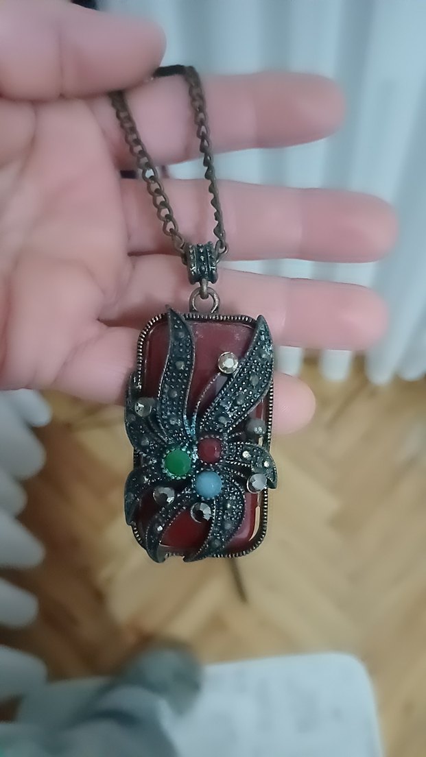 Uzun Zincirli Çok Renkli Bohem Kolye - Görsel 3