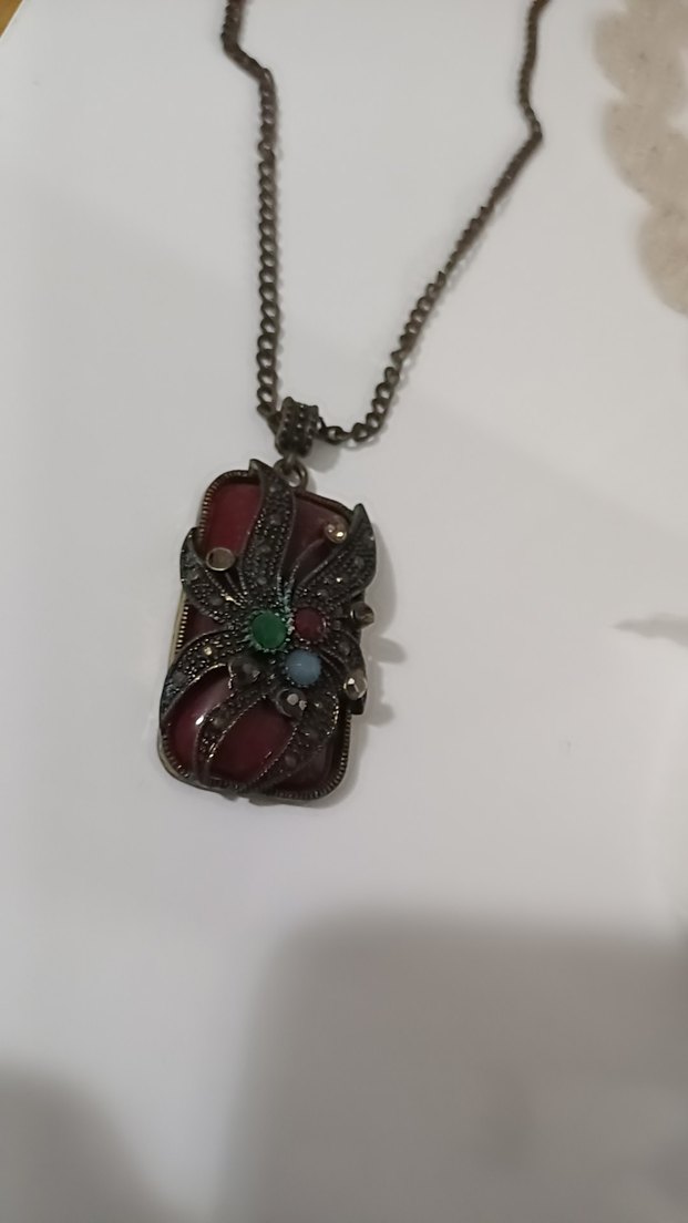 Uzun Zincirli Çok Renkli Bohem Kolye - Görsel 2