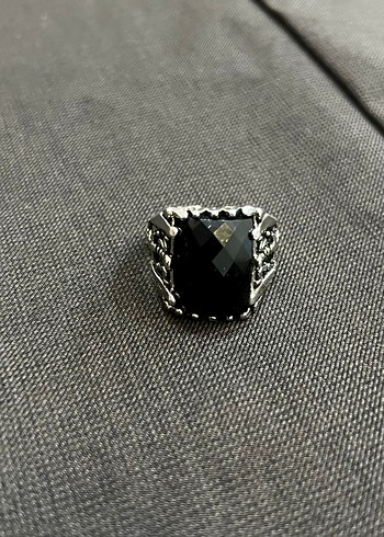 Siyah Gotik kadın Yüzük GÜMÜŞ - Görsel 4