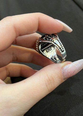 Siyah Gotik kadın Yüzük GÜMÜŞ - Görsel 7