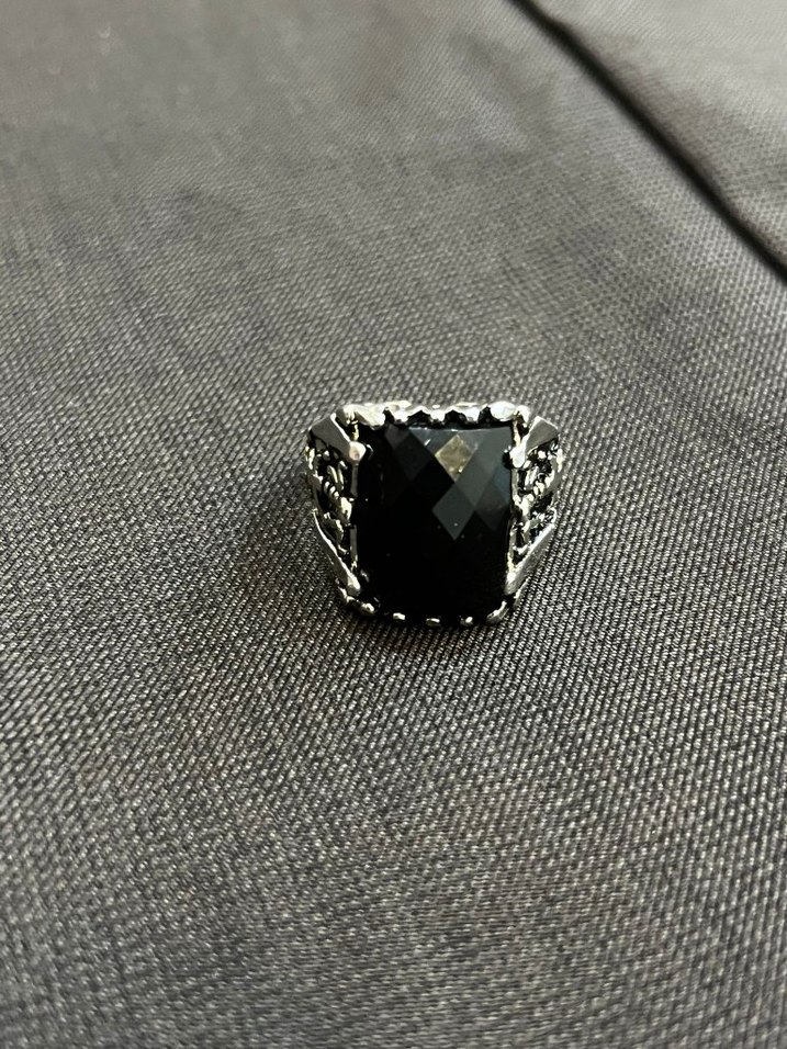 Siyah Gotik kadın Yüzük GÜMÜŞ - Görsel 4