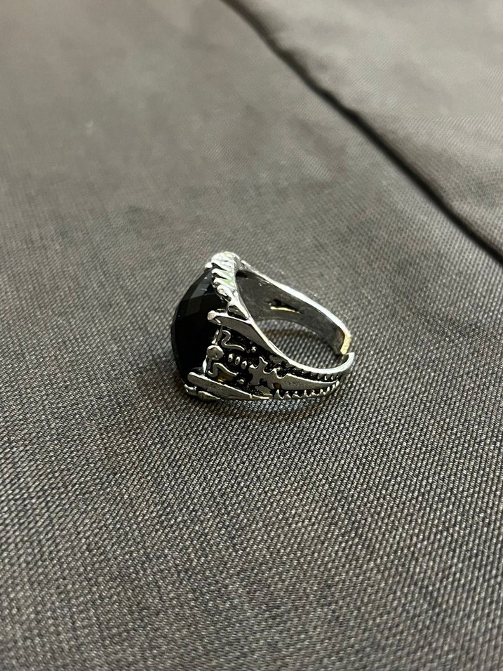 Siyah Gotik kadın Yüzük GÜMÜŞ - Görsel 5