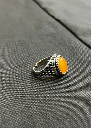 Turuncu Vintage Kadin Bohem Yüzük GÜMÜŞ - Görsel 6