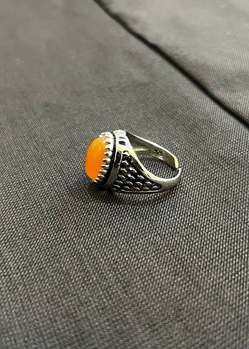 Turuncu Vintage Kadin Bohem Yüzük GÜMÜŞ - Görsel 5