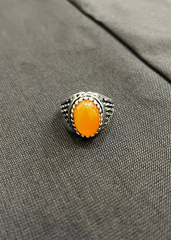 Turuncu Vintage Kadin Bohem Yüzük GÜMÜŞ - Görsel 4