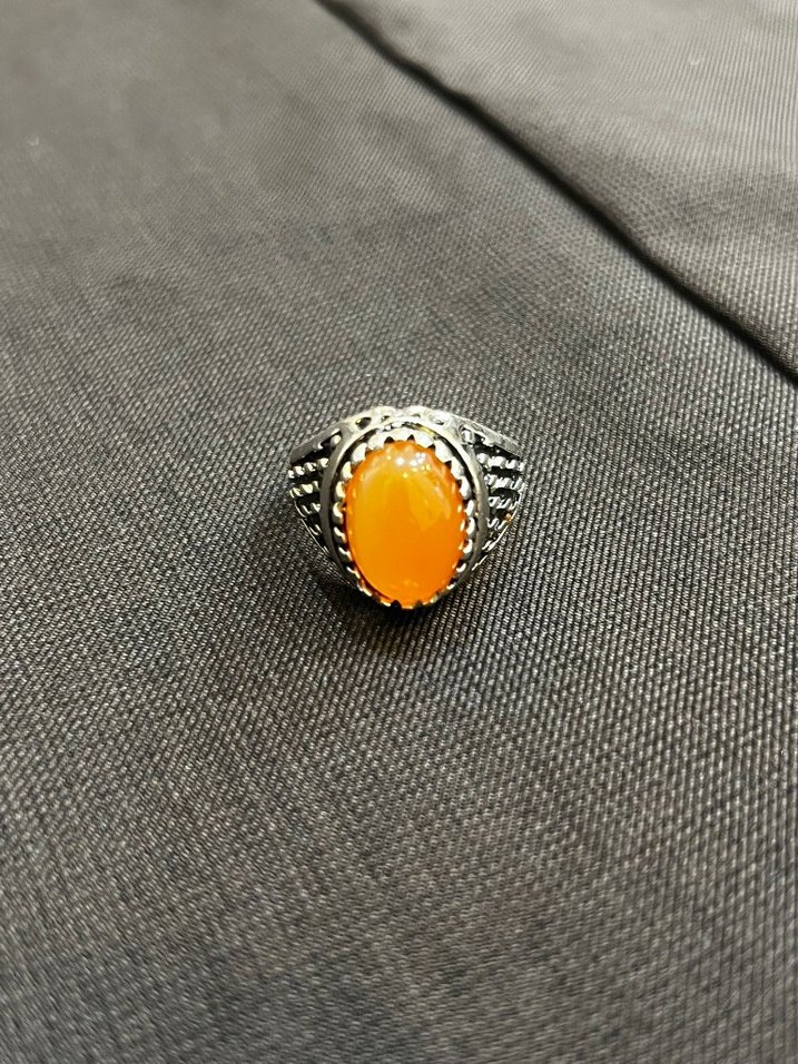 Turuncu Vintage Kadin Bohem Yüzük GÜMÜŞ - Görsel 4