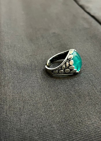 Kadin Vintage Bohem Turkuaz Yüzük - Görsel 5