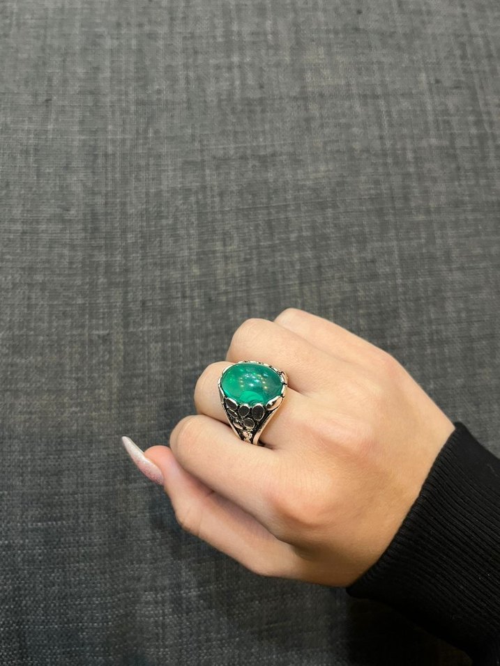 Kadin Vintage Bohem Turkuaz Yüzük - Görsel 3