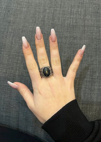 Siyah Gotik Vintage Kadin Yüzük - Görsel 2