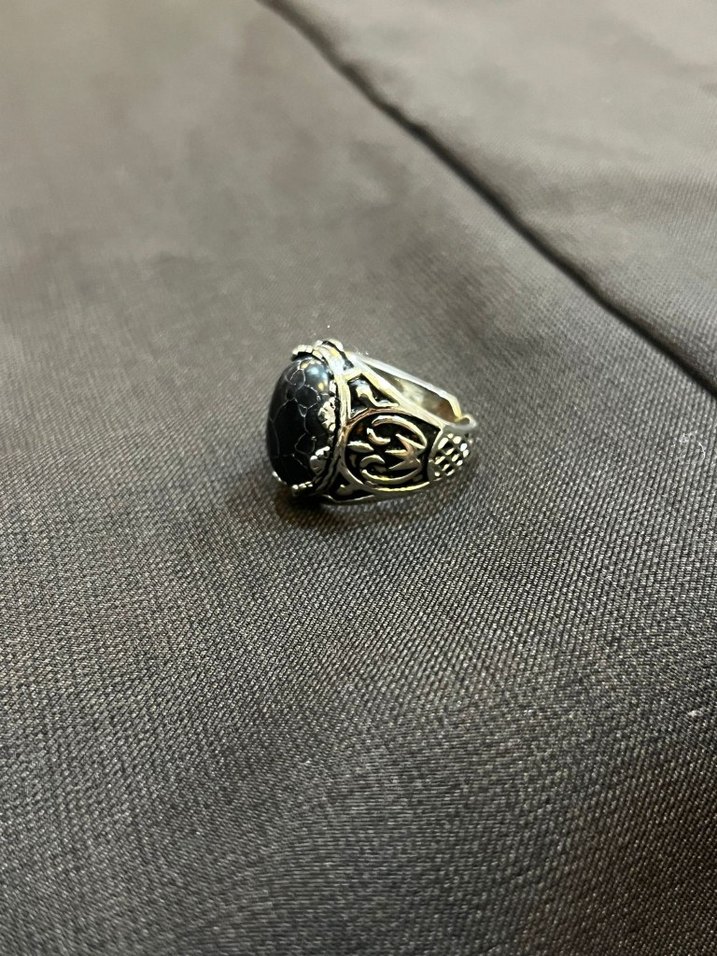 Siyah Gotik Vintage Kadin Yüzük - Görsel 4