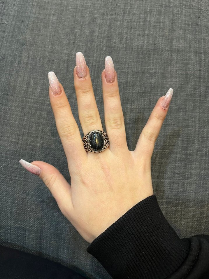 Siyah Gotik Vintage Kadin Yüzük - Görsel 2