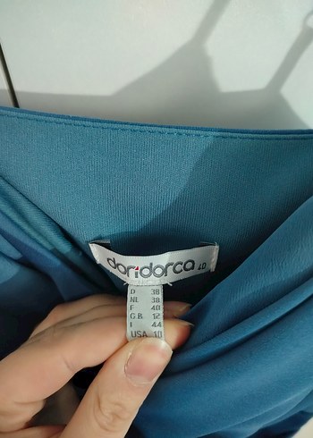 Mavi Drapeli Uzun Abiye Elbise - Görsel 6