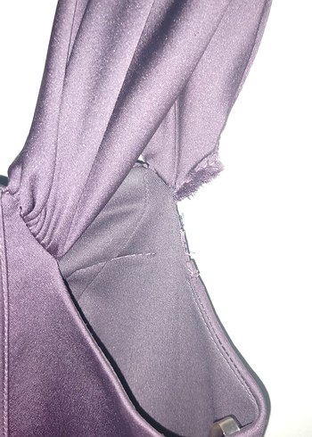 Mor Drapeli Uzun Abiye Elbise - Görsel 4