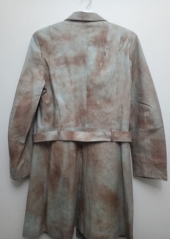 Orijinal Eskitme Deri Trençkot - Görsel 3