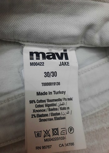 Mavi Jake Model Beyaz Denim Kot Pantolon 30/30 Beden - Görsel 5