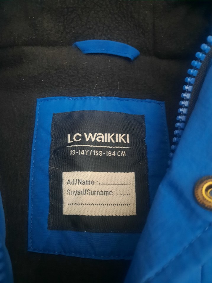 Düğmeli Mavi Erkek Çocuk Mont - Görsel 3