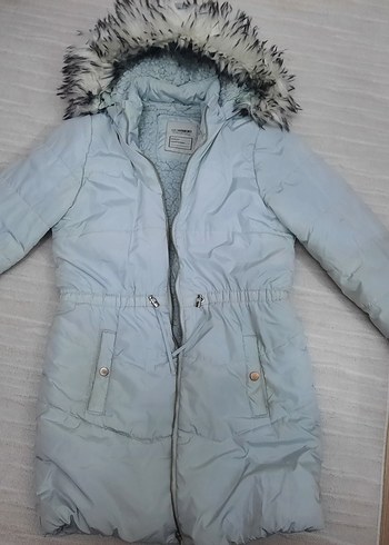 Gri Kürklü kız çocuk Kışlık Mont - Görsel 2