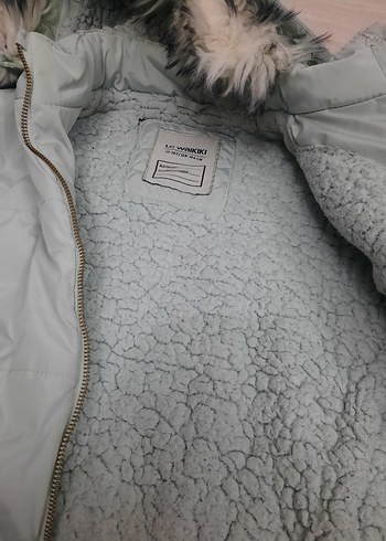 Gri Kürklü kız çocuk Kışlık Mont - Görsel 6