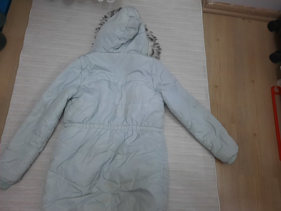 Gri Kürklü kız çocuk Kışlık Mont - Görsel 3