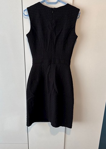 Siyah Kemerli Klasik Ofis Elbisesi - Görsel 2