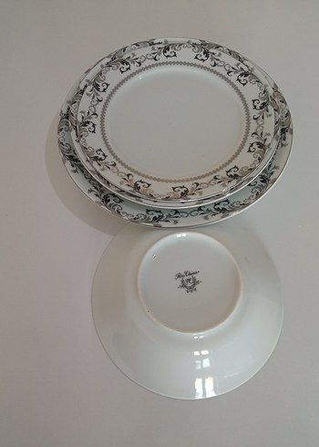 Beyaz  Desenli Yemek Tabağı Seti 24 parça 6 kişilik - Görsel 6