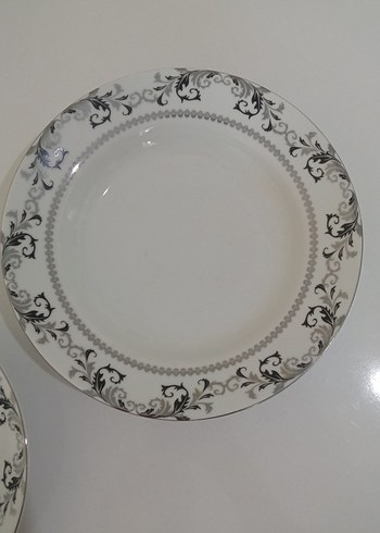 Beyaz  Desenli Yemek Tabağı Seti 24 parça 6 kişilik - Görsel 3