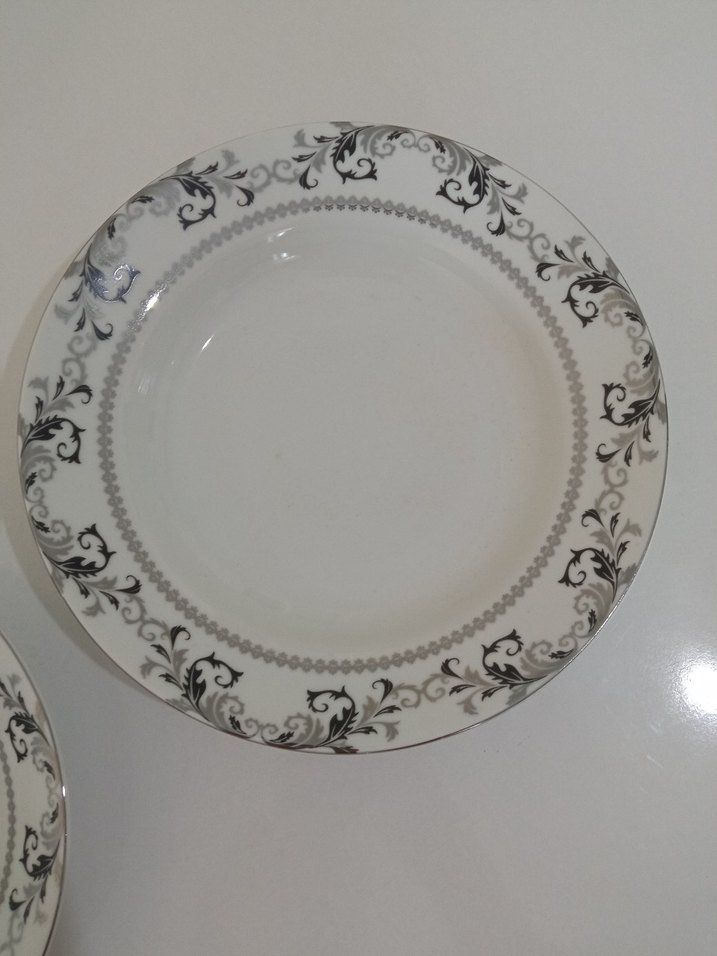 Beyaz  Desenli Yemek Tabağı Seti 24 parça 6 kişilik - Görsel 3