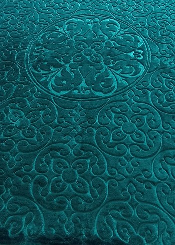 Koyu Turkuaz tek kişilik Desenli battaniye - Görsel 3