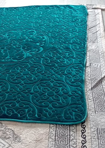Koyu Turkuaz tek kişilik Desenli battaniye - Görsel 2