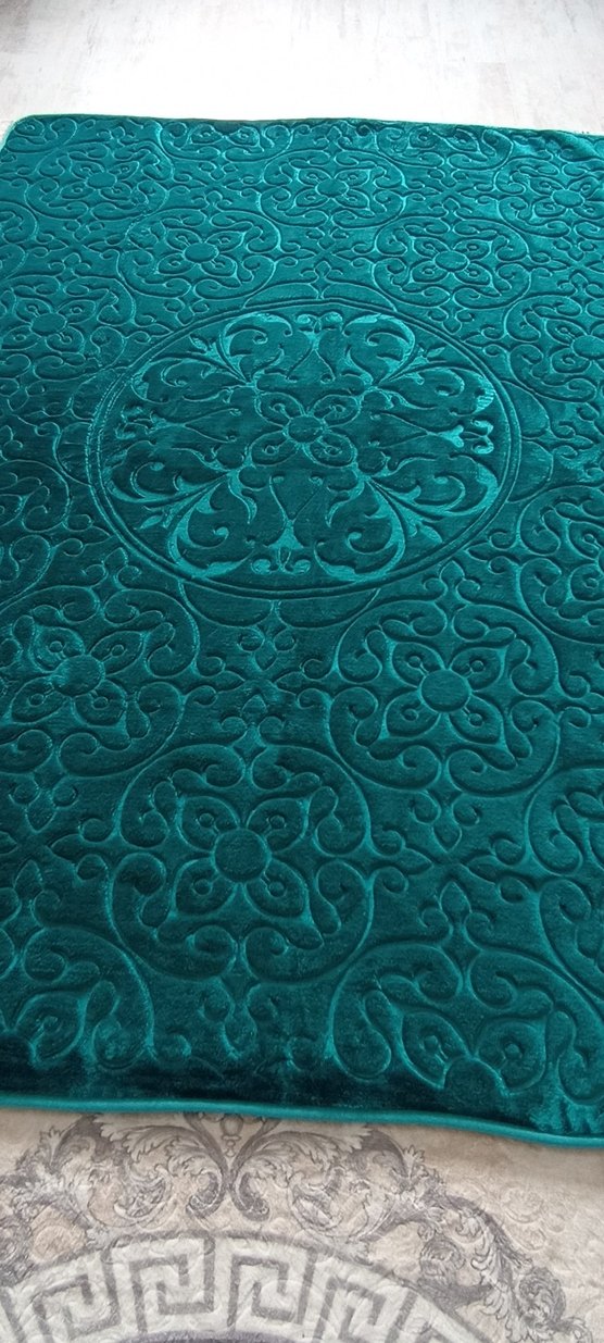 Koyu Turkuaz tek kişilik Desenli battaniye - Görsel 3