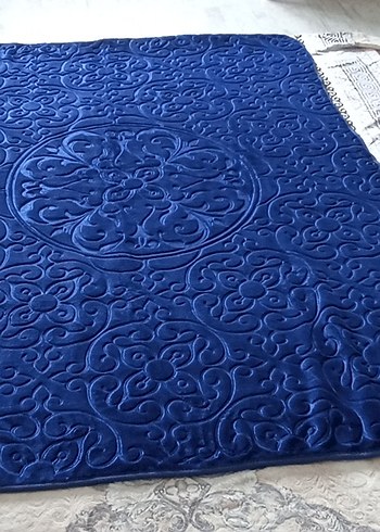 Koyu Mavi Nakışlı tek kisilik  Battaniye - Görsel 4