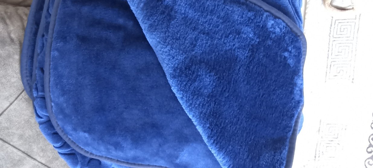 Koyu Mavi Nakışlı tek kisilik  Battaniye - Görsel 5