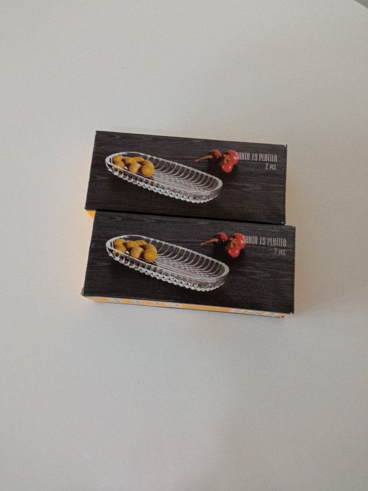 Vintage Şeffaf Cam Tabak Seti 4 adet - Görsel 4