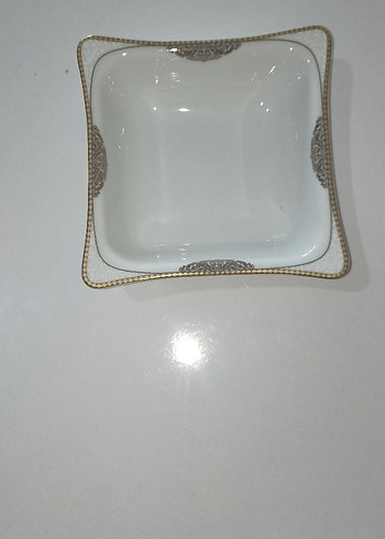 Parlak Beyaz Altın Detaylı Kare 24 lü yemek Seti - Görsel 10