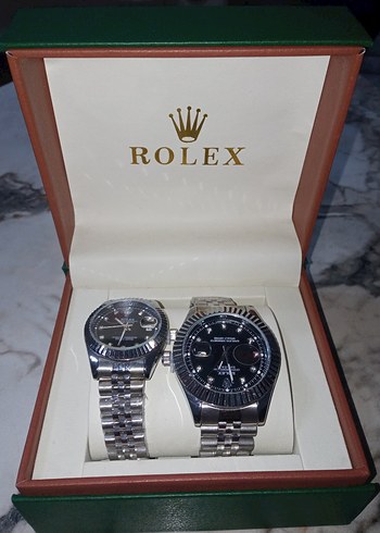 Klasik Siyah Erkek ve bayan  Saat Seti - Görsel 3