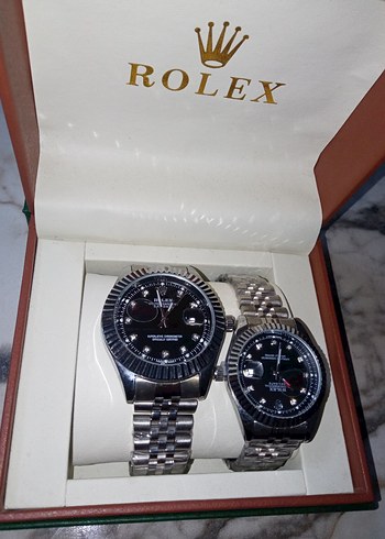 Klasik Siyah Erkek ve bayan  Saat Seti - Görsel 2