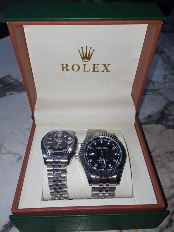 Klasik Siyah Erkek ve bayan  Saat Seti - Görsel 3